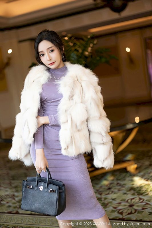 [语画界XIAOYU] Vol.947 女神王馨瑶yanni - 淡紫色收身连衣长裙性感写真-御萝部落