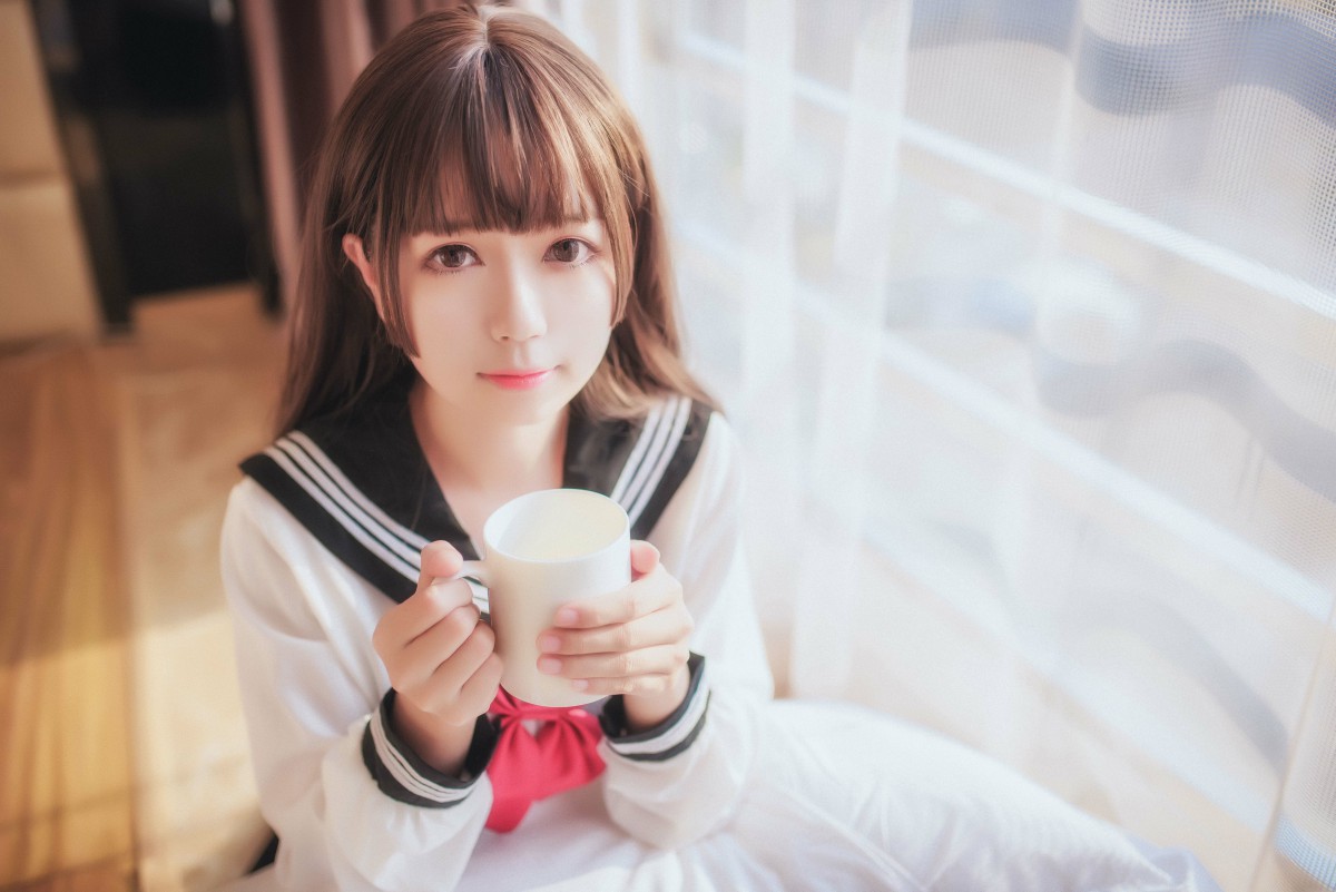 白金Saki写真 - 半透明水手服 - COSPLAY-御萝部落